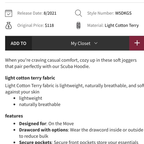 lululemon athletica White high rise scuba jogger fleece 28in size 10 - Picture 3 of 6